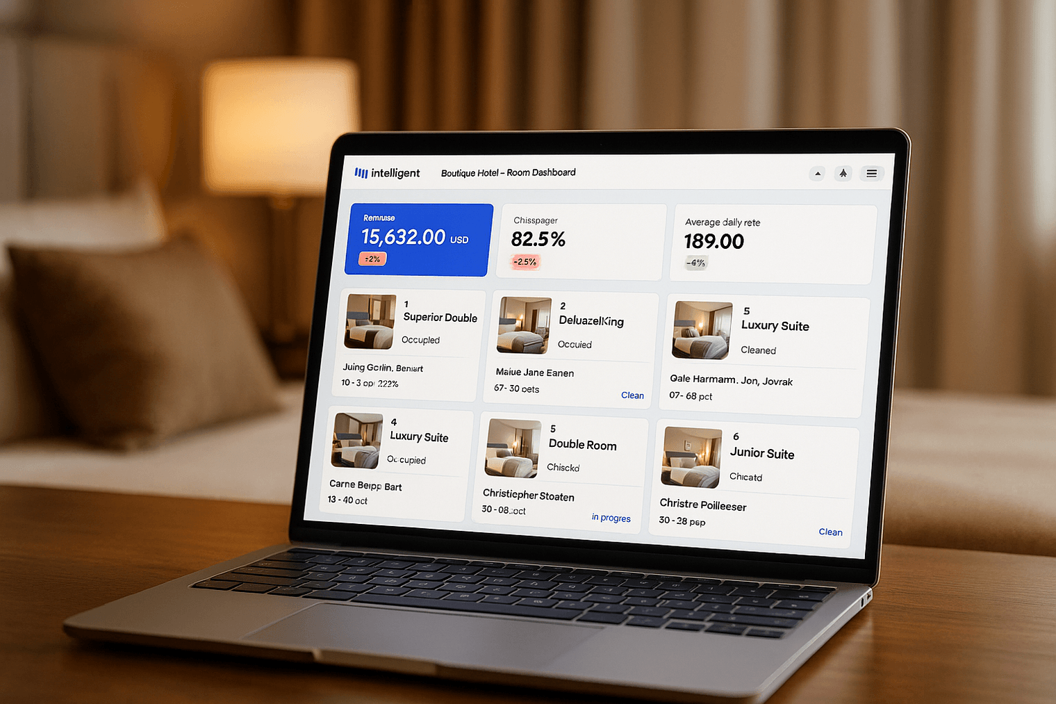 Direct booking interface for boutique hotel